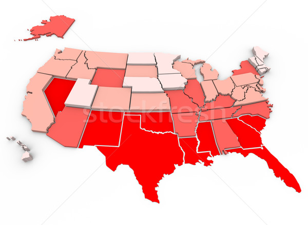 Vs Estados Unidos mapa rojo blanco salud Foto stock © iqoncept