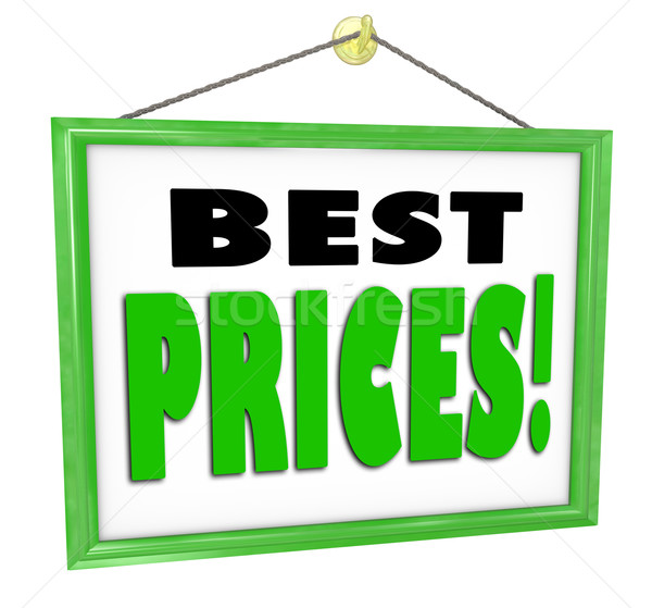 Best Prices Business Sign Hanging Store Window Shop Stock photo © iqoncept