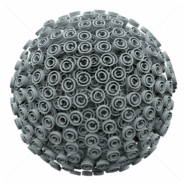 Prawo autorskie 3D symbol sferze piłka intelektualny Zdjęcia stock © iqoncept