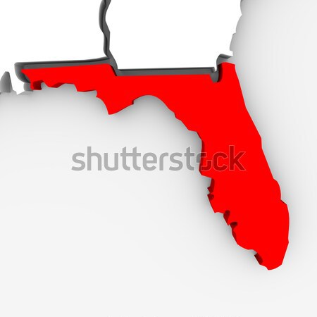 Louisiana Red USA 3d State Map Stock photo © iqoncept