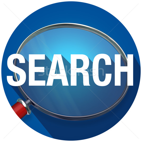 Search Magnifying Glass Long Shadow Word Find Information Circle Stock photo © iqoncept