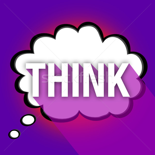 Think Thought Cloud Word Long Shadow Creative Imagination Brains Stock photo © iqoncept