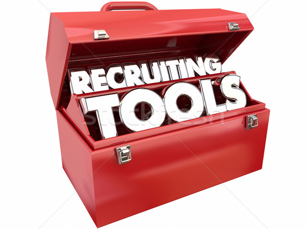 Rekrutierung Werkzeuge Ressourcen finden Arbeitnehmer Mitarbeiter Stock foto © iqoncept