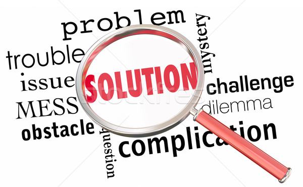 商业照片:解· 解决 · 问题 · 发现 · 放大 / solution solve