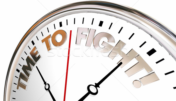 Time to Fight Back Clock Action Protest Defend 3d Illustration Stock photo © iqoncept