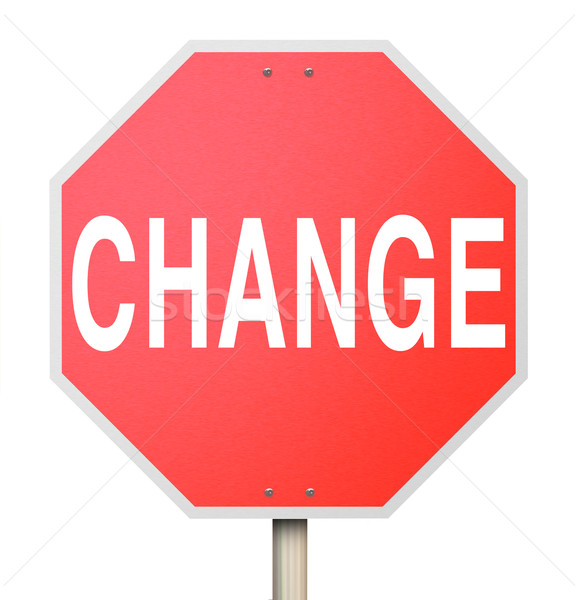 Change Word on Stop Sign - Isolated Stock photo © iqoncept