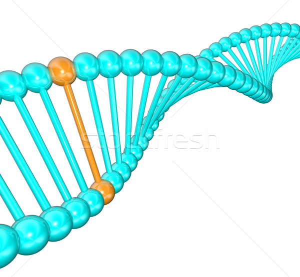 Stock photo: DNA Strand with One Unique Helix