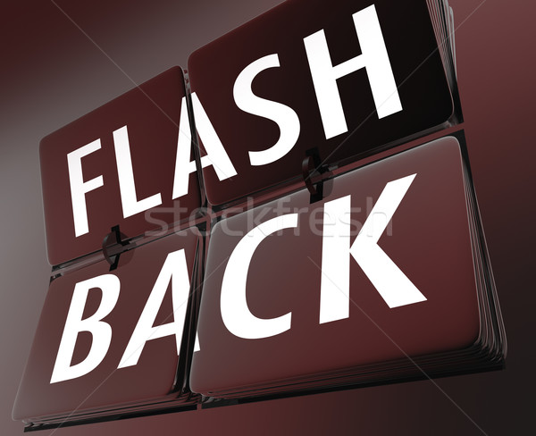 Flashback Words Retro Tile Clock Flipping Turn Back Time Stock photo © iqoncept