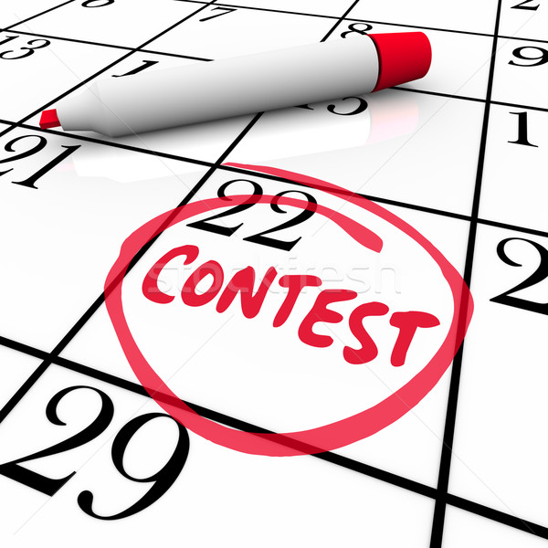 Stock photo: Contest Calendar Date Circled Reminder Entry Deadline Win