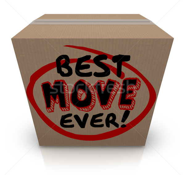 Best Move Ever Packing Cardboard Box Moving New Home Stock photo © iqoncept
