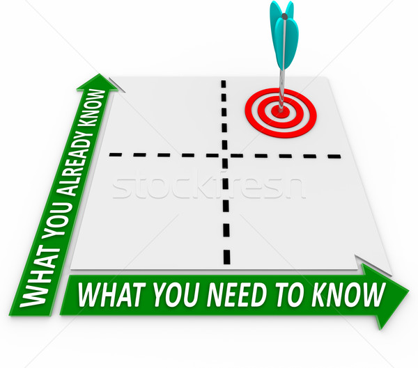 What You Need vs Already Know Words Matrix Learning Stock photo © iqoncept