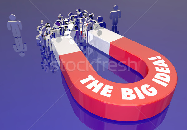 The Big Idea Creative Imagination People Words Magnet 3d Illustr Stock photo © iqoncept