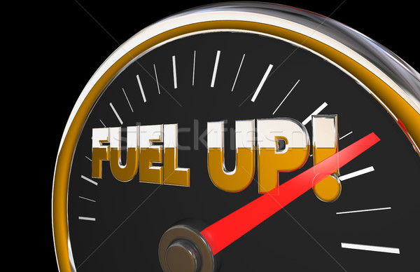 Fuel Up Gauge Gasoline Car Vehicle Needle Automotive 3d Illustra Stock photo © iqoncept