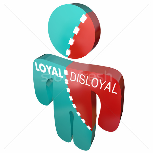 Loyal Vs Unloyal Faithful Person Straying 3d Illustration Stock photo © iqoncept