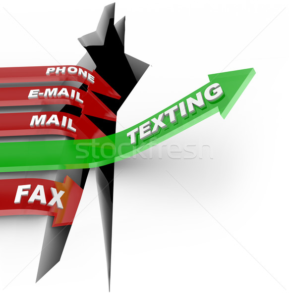 Texting Beats Other Forms of Communication - Arrow Rises Stock photo © iqoncept
