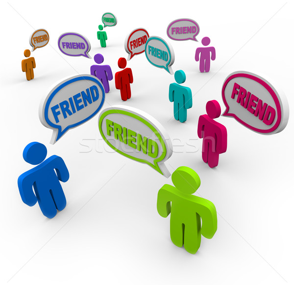 Stock photo: Friend Speech Bubbles Friendship Connections