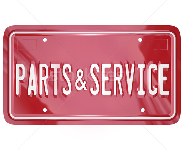 Parts and Service License Plate Automotive Car Repair Shop Stock photo © iqoncept