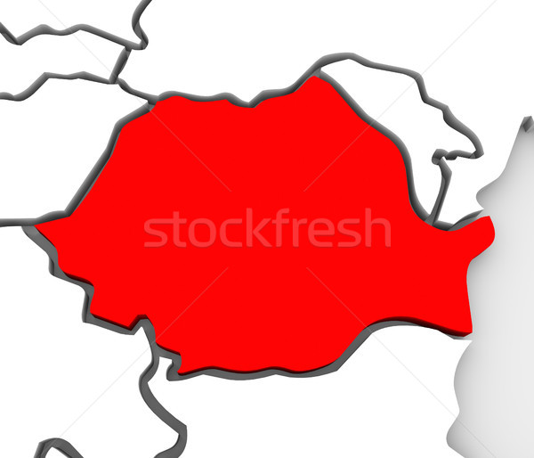 Romania Country Abstract 3d Map Eastern Europe Stock photo © iqoncept