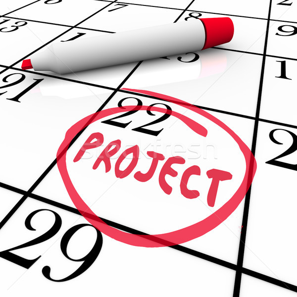 Project Start or Finish Date Circled on Calendar Day Stock photo © iqoncept