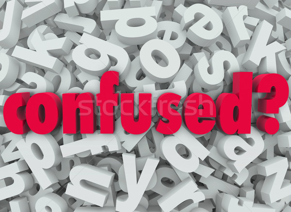 Confused Word Letter Background Disoriented Lost Stock photo © iqoncept