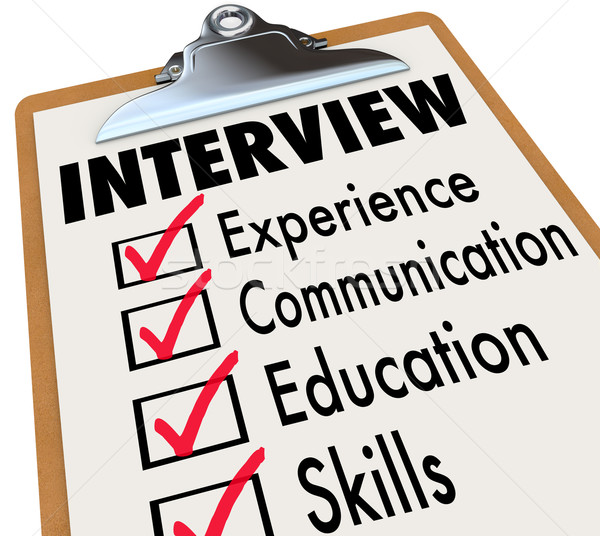 Interview Checklist  Job Candidate Requirements Stock photo © iqoncept