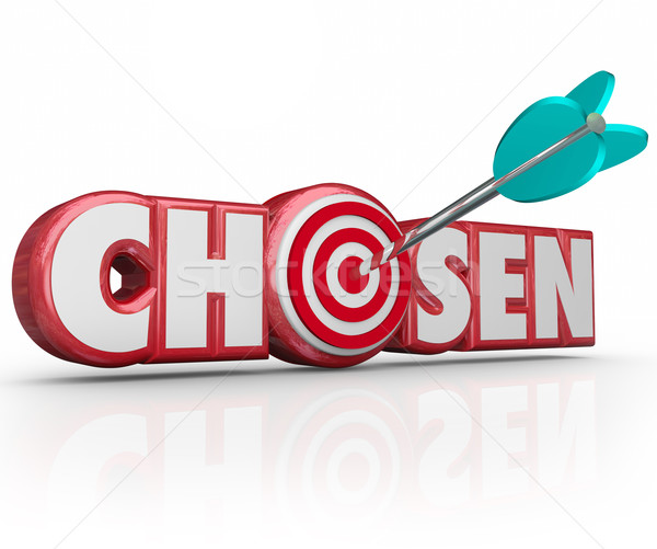 Chosen Word 3d Red Letters Selected Winner Arrow Target Stock photo © iqoncept