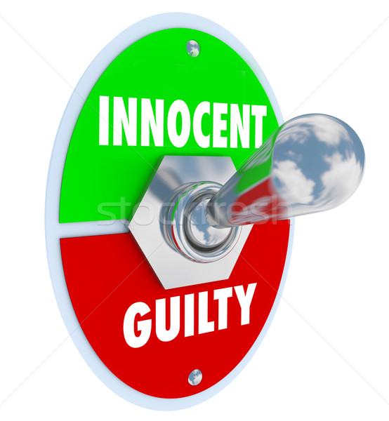Onschuldige vs schuldig schakelaar vonnis oordeel Stockfoto © iqoncept