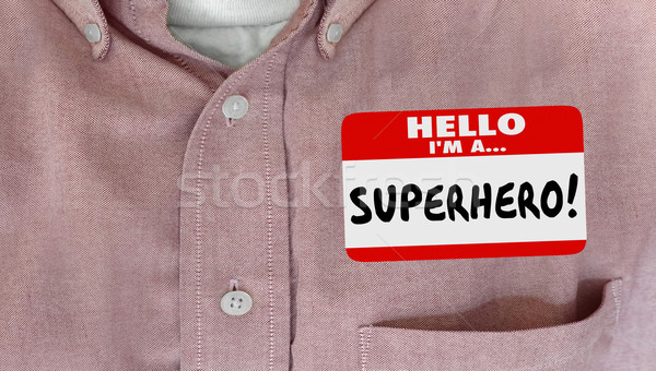 Stock photo: Satisfied Customer Happy Client Nametag Shirt Words