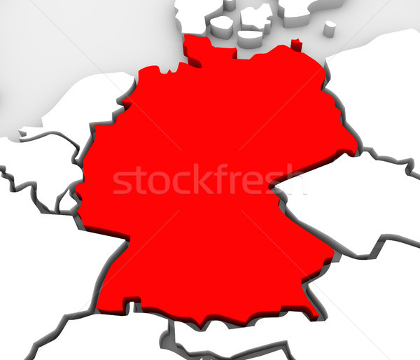 Stock fotó: Németország · absztrakt · térkép · Európa · régió · vidék