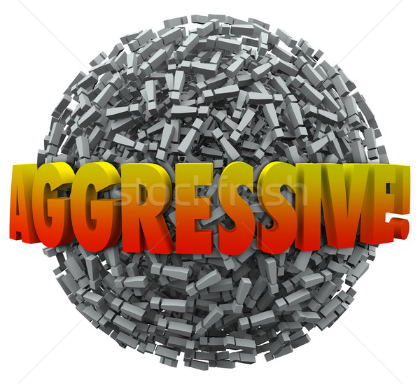 Aggresive 3d Word Exclamation Point Mark Sphere Bold Action Stock photo © iqoncept