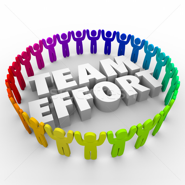Stock photo: Team Effort People in Circle Diverse Workforce