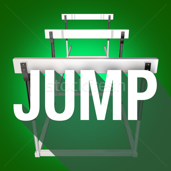 Jump Hurdles Avoid Overcome Risk Danger Challenge Determination Stock photo © iqoncept