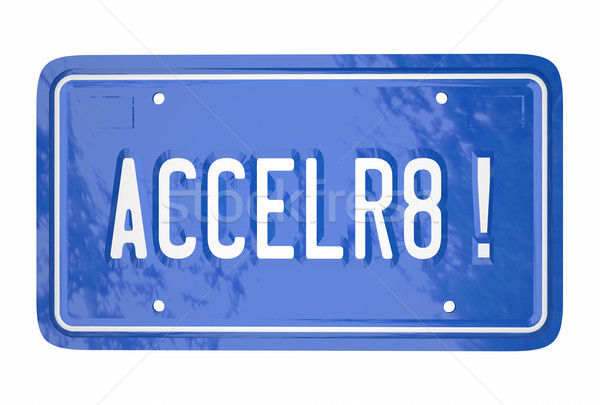 Conduzir rápido acelerar corrida carro placa Foto stock © iqoncept