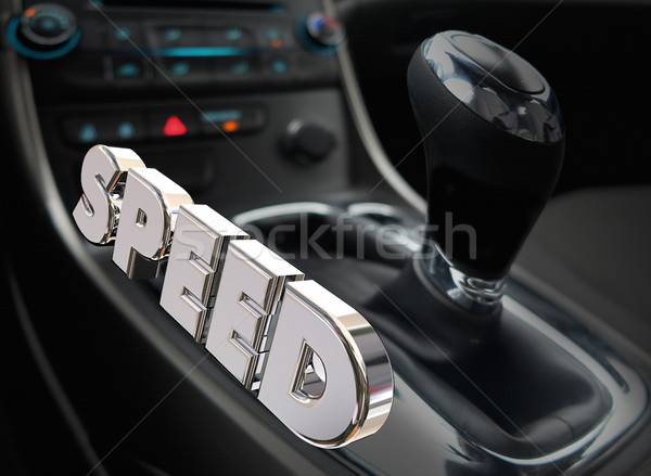 Speed Car Auto Gear Shift Interior Fast Performance Word 3d Illu Stock photo © iqoncept