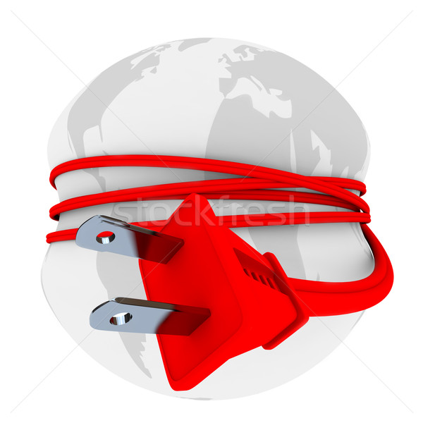 Stock photo: Electric Plug Has Earth in Stranglehold