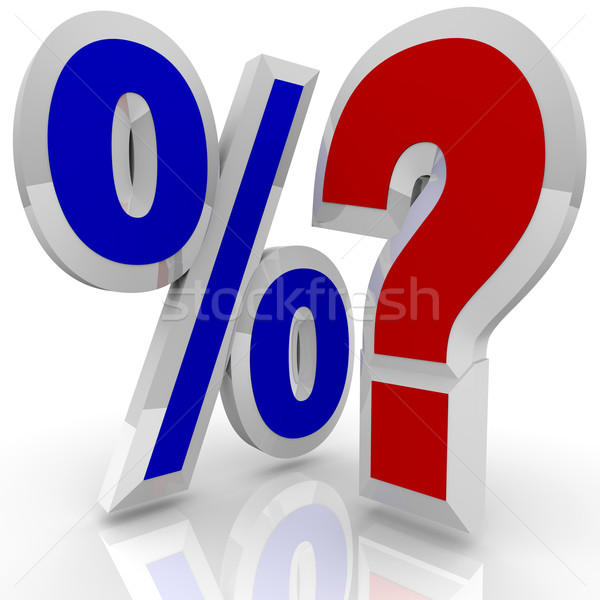 Percentage Sign and Quesiton Mark - Searching for Best Rate Stock photo © iqoncept