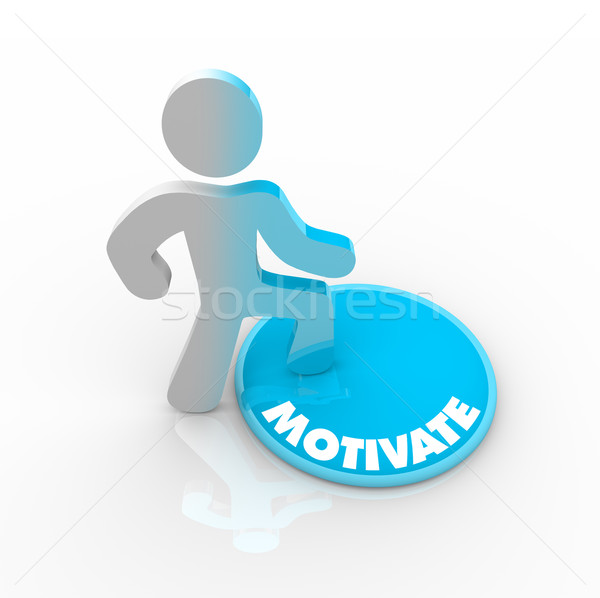Person Stepping Onto Motivate Button Stock photo © iqoncept