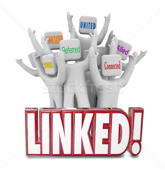 Linked Words Connected Allied United Referrals People Networking Stock photo © iqoncept