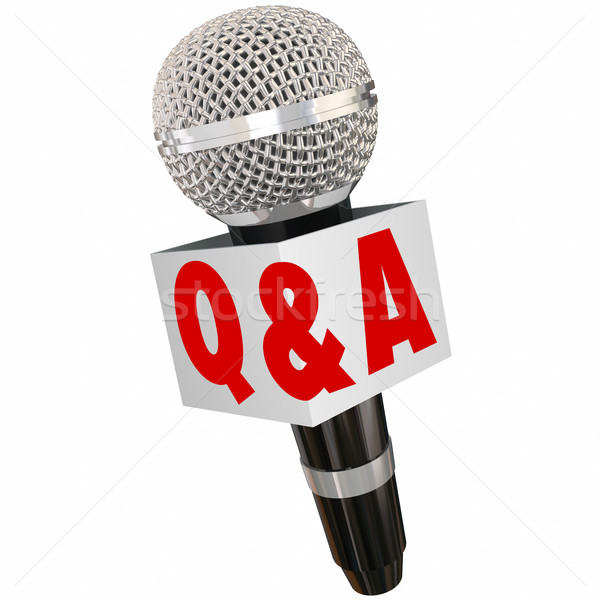 Q and A Microphone Interview Questions Answers Talking Reporter Stock photo © iqoncept