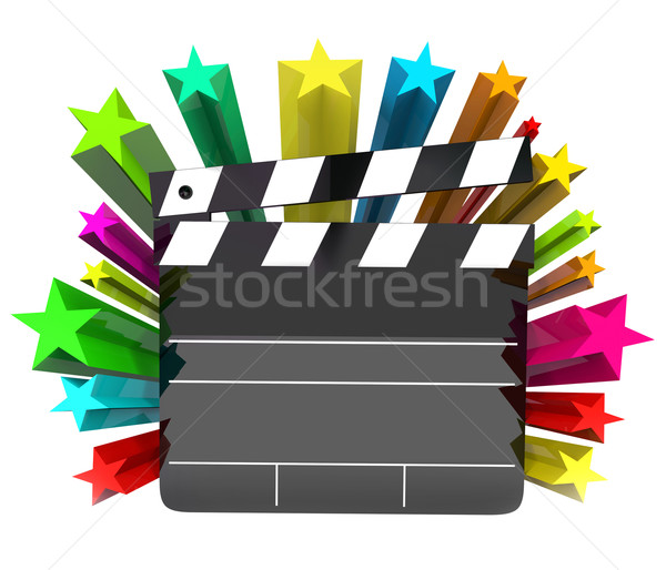 In the Spotlight Movie Clapper Board Stars Hollywood Film Making Stock photo © iqoncept