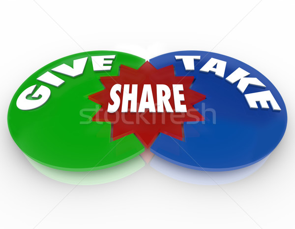 Give and Take Share Venn Diagram Giving Taking  Stock photo © iqoncept