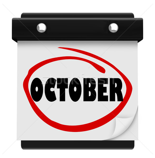 October Word Wall Calendar Change Month Schedule Stock photo © iqoncept