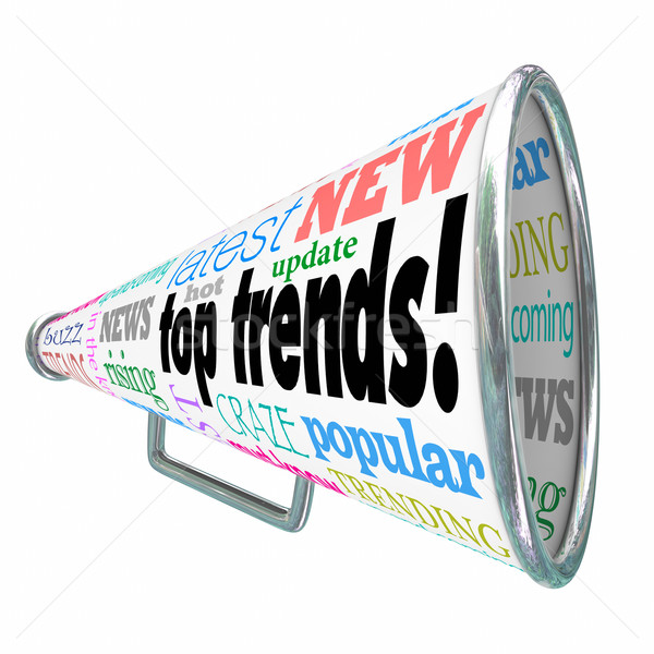 Top Trends Bullhorn Megaphone Latest New Updates Buzz Ideas Stock photo © iqoncept