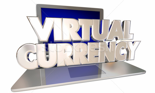 Virtual Currency Online Digital Cash Money Laptop Computer Words Stock photo © iqoncept