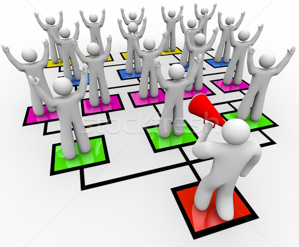 Rallying the Troops - Leader with Bullhorn - Org Chart Stock photo © iqoncept