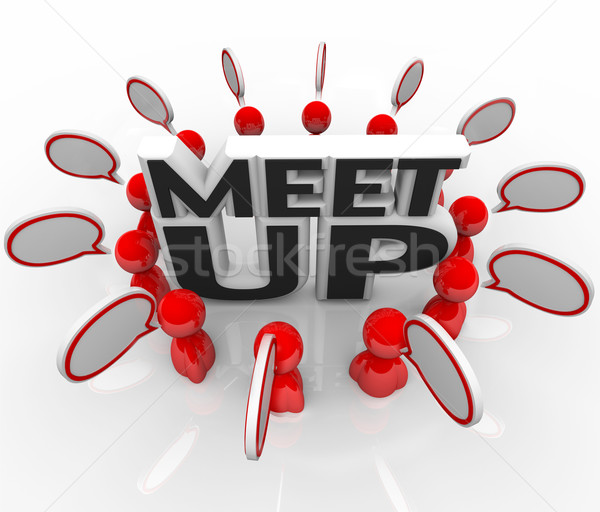 Meet-Up People Talking Meeting Speech Bubbles Stock photo © iqoncept