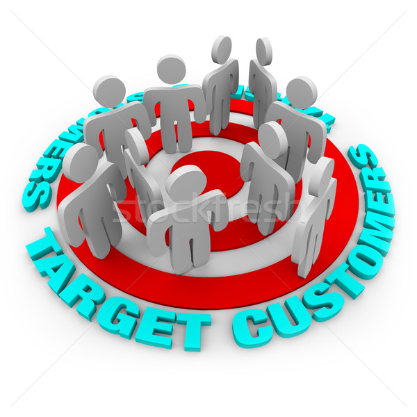 Target klanten Rood verscheidene stand woorden Stockfoto © iqoncept