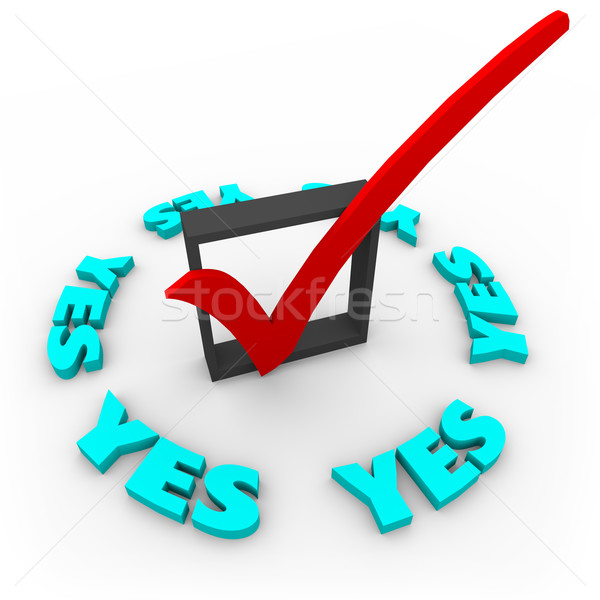 Stock photo: Yes - Check Mark in Box