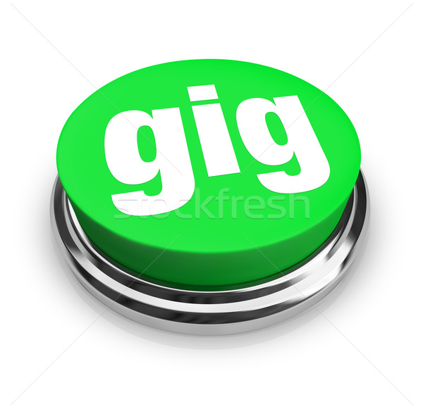 Gig Word Green Button Job Task Freelance Contract Stock photo © iqoncept