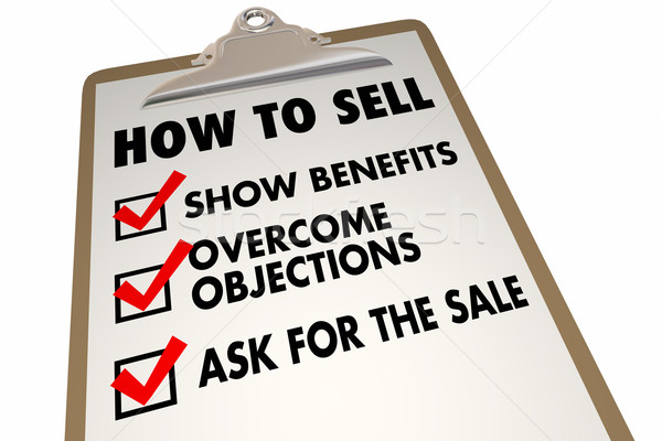 How to Sell Instructions Advice Checklist 3d Illustration Stock photo © iqoncept